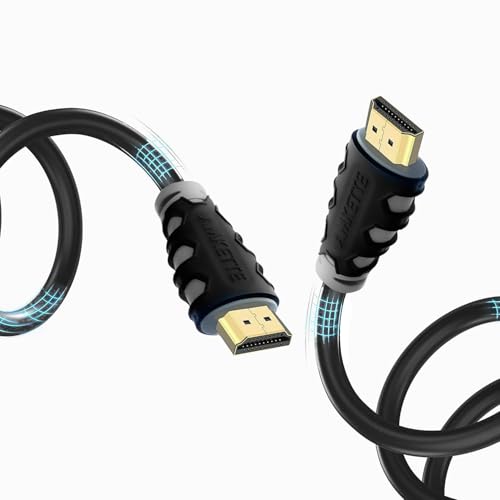 Amkette 2M HDMI Cable High Speed 2.0 with Ethernet and HDR Support | 3D/4K@60Hz Ultra HD Resolution | 18 Gbps Bandwidth | PS4, Xbox One, Blu-Ray, Soundbars, Projectors, Monitor, PCs and Laptops | - Image 1