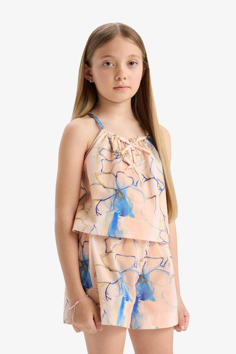 DeFacto Pink Girl Girl Elastic Waist Patterned Cotton Shorts Casual - Image 4