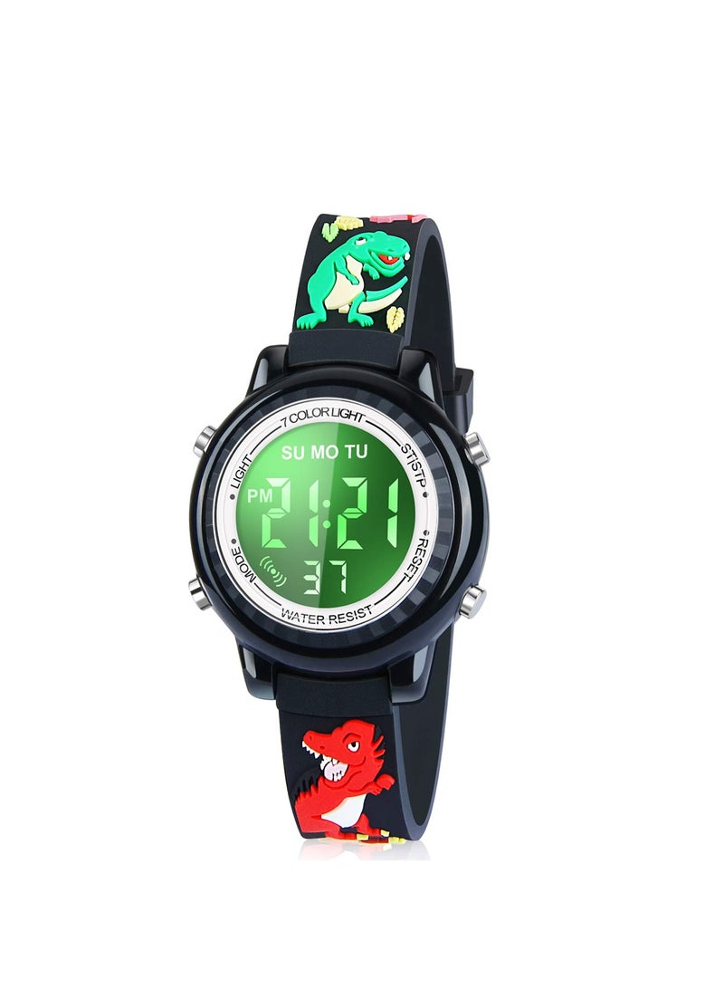 Zikra Kids Watches 3D Cartoon LED Waterproof Children Wrist Watch with Silicone Band Child Gifts for Toddlers Boys Girls - Image 1