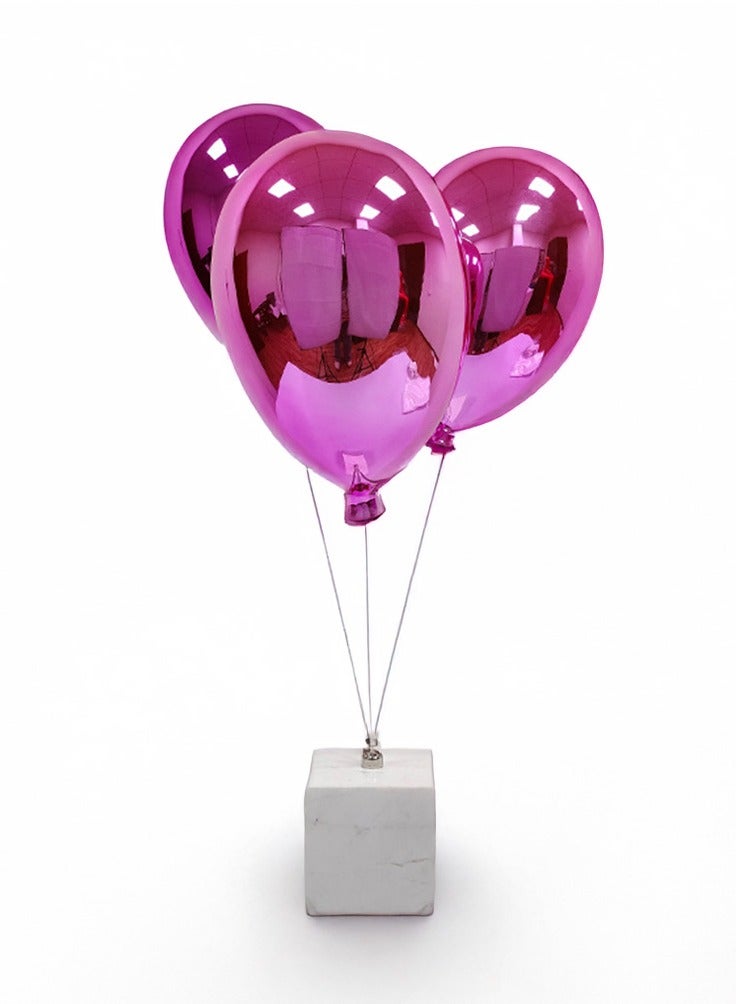 Resin Balloon Decoration Model Room Creative Balloons Sculpture Decor item Pink - Image 1