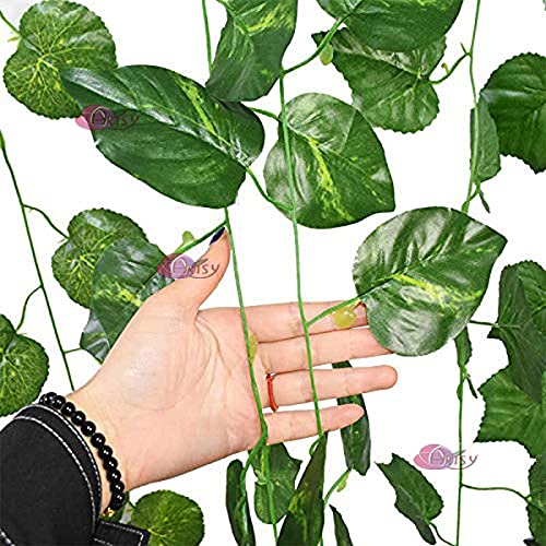 ARTSY® Artificial Hanging Flowers for Wall Decoration, Artificial Plants for Home Decor, Money Plant Leaves for Decoration, Office Decor, Craft, Gifting, Pack of 8 Pieces, 7 feet Long Each, Green - Image 2