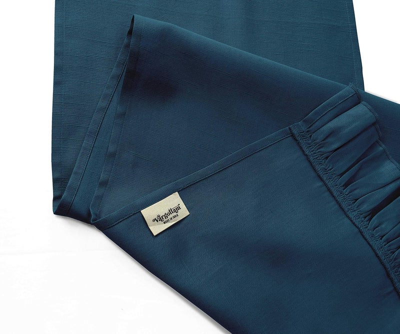 Vargottam Teal Blue Home Décor Washable Dining Table Cotton Slub Table Runner Home Table Linen Layout-14 x 90 Inch - Image 5