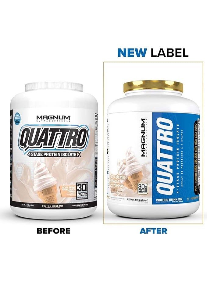 Magnum Nutraceuticals Quattro Whey Protein Powder, Vanilla Soft Serve Ice Cream 4lb – Premium Protein Isolate Blend for Muscle Growth & Recovery - Image 3
