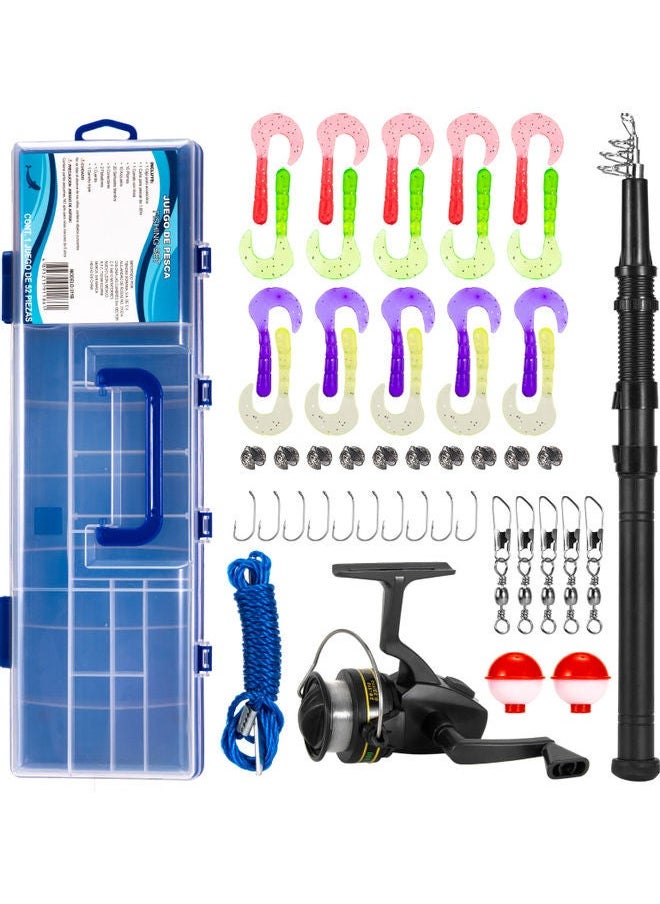 NIBEMINENT - 51-Piece Fishing Rod And Reel Combo Tackle Set - Image 1