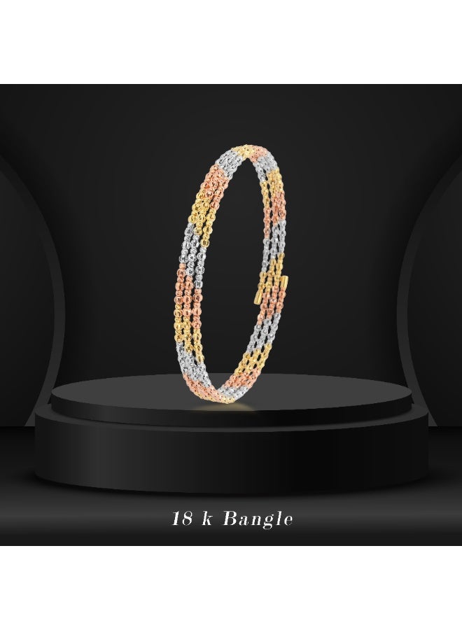 BAFLEH JEWELLERY Celebrate Grace and Glamour with the Beautifully Crafted 18K Gold Spring Bangle Featuring Beats Motifs - Image 1
