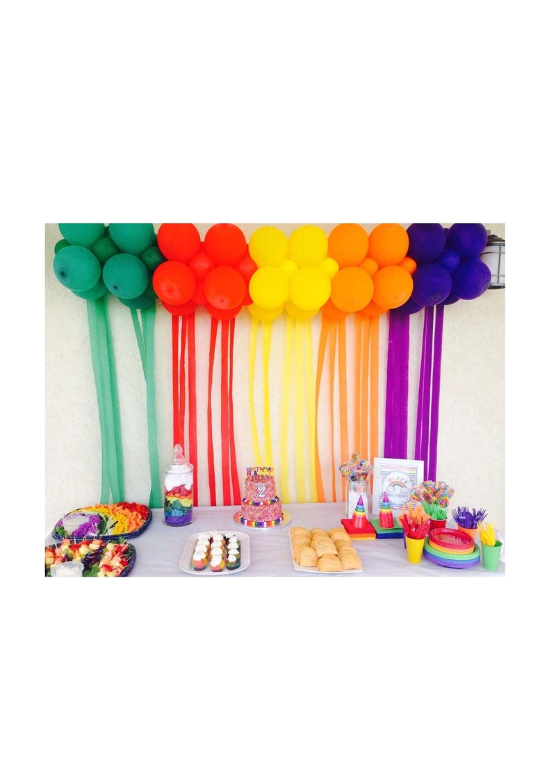 Terabyte 6 Rolls Colourful Crepe Paper(4.5CMx25M) Rainbow Crepe Streamers for Party Decorations(Orange,Blue,Green,Purple,Red,Yellow) - Image 2
