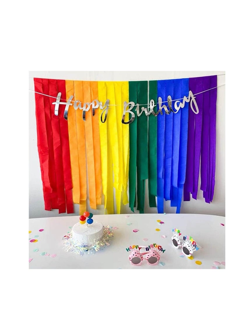 Terabyte 6 Rolls Colourful Crepe Paper(4.5CMx25M) Rainbow Crepe Streamers for Party Decorations(Orange,Blue,Green,Purple,Red,Yellow) - Image 3
