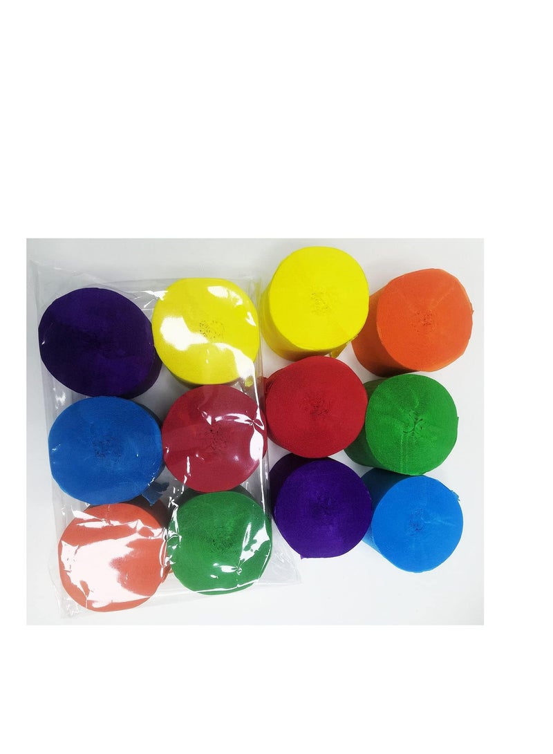 Terabyte 6 Rolls Colourful Crepe Paper(4.5CMx25M) Rainbow Crepe Streamers for Party Decorations(Orange,Blue,Green,Purple,Red,Yellow) - Image 4