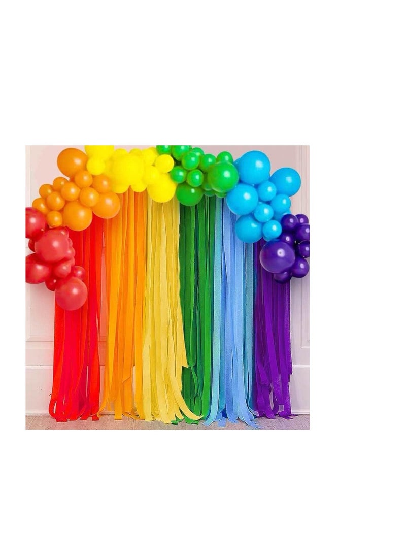 Terabyte 6 Rolls Colourful Crepe Paper(4.5CMx25M) Rainbow Crepe Streamers for Party Decorations(Orange,Blue,Green,Purple,Red,Yellow) - Image 5