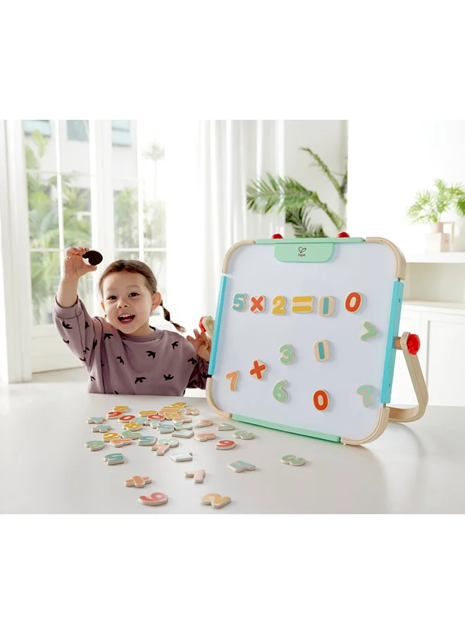 Hape Hape Wooden Magnetic Numbers - 54pcs | Includes Numbers & Math Symbols for Counting & Equations | Fine Motor & Early Math Skills | Colorful Fridge-Friendly Learning Toy