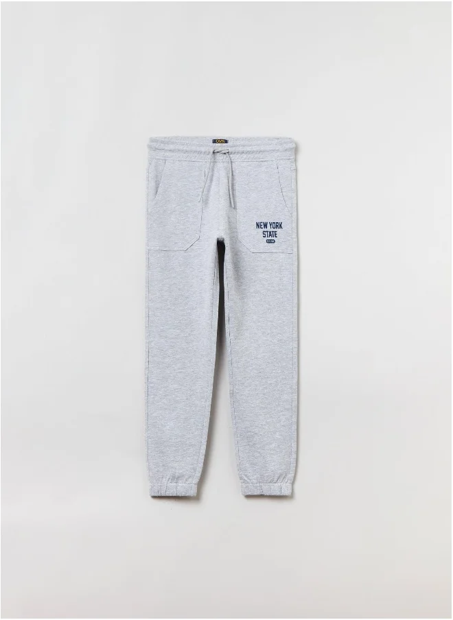 Ovs Fleece joggers with lettering print