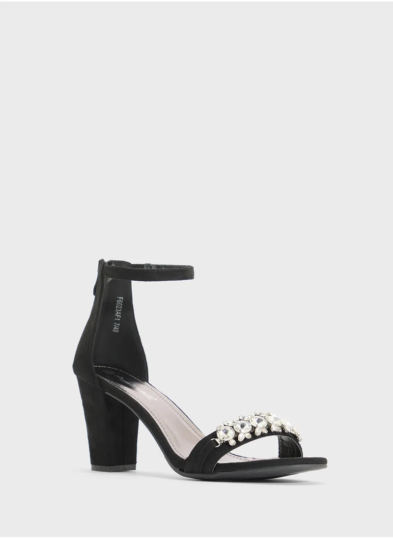 ايلا High Heel Sandal With Embellished Strap