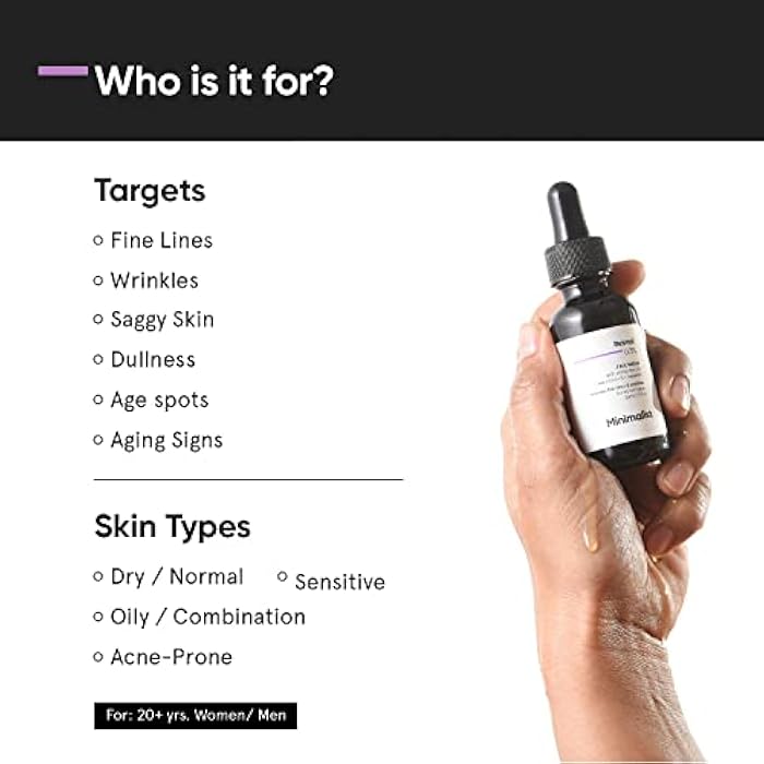 MINIMALIST سيروم ريتينول 0.3% مينيماليست مع زيت باكوتشيول لمكافحة الشيخوخة | سيروم ليلي للوجه بقاعدة سكوالان وكونزيم Q10 لتقليل الخطوط الدقيقة والتجاعيد | للنساء والرجال | 1 أونصة سائلة / 30 مل - Image 2