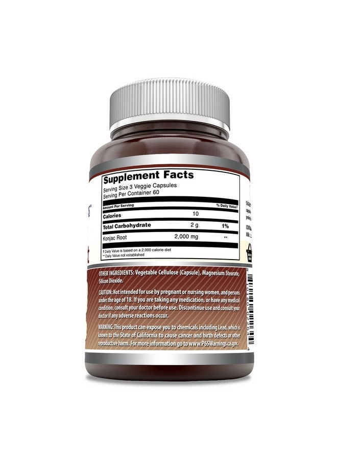 Amazing Nutrition مكمل جذور كونجاك من أمازينغ فورمولا | 2000 ملغ لكل حصة | 180 كبسولة نباتية | غير معدلة وراثيًا | خالية من الغلوتين | مصنوعة في الولايات المتحدة الأمريكية (1 عبوة، 180) - Image 2