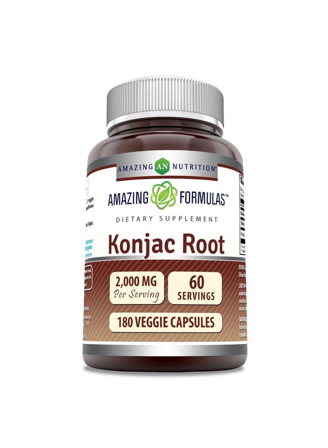 Amazing Nutrition مكمل جذور كونجاك من أمازينغ فورمولا | 2000 ملغ لكل حصة | 180 كبسولة نباتية | غير معدلة وراثيًا | خالية من الغلوتين | مصنوعة في الولايات المتحدة الأمريكية (1 عبوة، 180) - Image 1