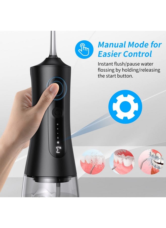 ENPULY - Cordless Water Dental Flosser For Teeth Cleaning - 300Ml Portable Water Teeth Cleaner Picks With 5 Modes, 5 Jet Tips, Ipx7 Waterproof Rechargeable Water Flossers,Black - Image 1
