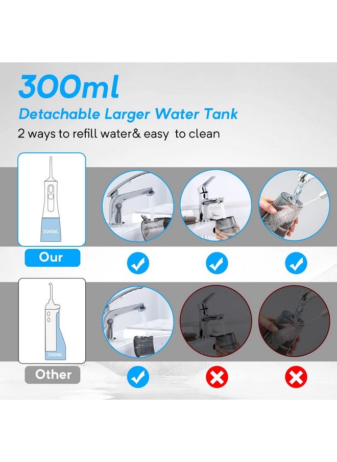 ENPULY - Cordless Water Dental Flosser For Teeth Cleaning - 300Ml Portable Water Teeth Cleaner Picks With 5 Modes, 5 Jet Tips, Ipx7 Waterproof Rechargeable Water Flossers,Black - Image 1