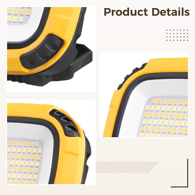 2 Pcs Rechargeable LED Flood Light with Hook and Magnetic Base 4 Modes Waterproof Power Bank Function - Image 5