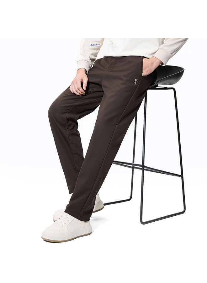 DANCING WOLVES Dance With Wolves [fleece Lined Thickened] Commuter Versatile Warm Comfortable Men's Thick Casual Pants 302 Dark Coffee 35 - Image 3