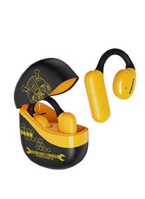 Transformers TF-T21 Open Ear Headphones Wireless Bluetooth, 60Hrs Playtime Earphones with Earhooks Bluetooth 5.4 Touch Control, Air-Conduction Ear Buds IPX5 Waterproof Earbuds for Sports Yellow