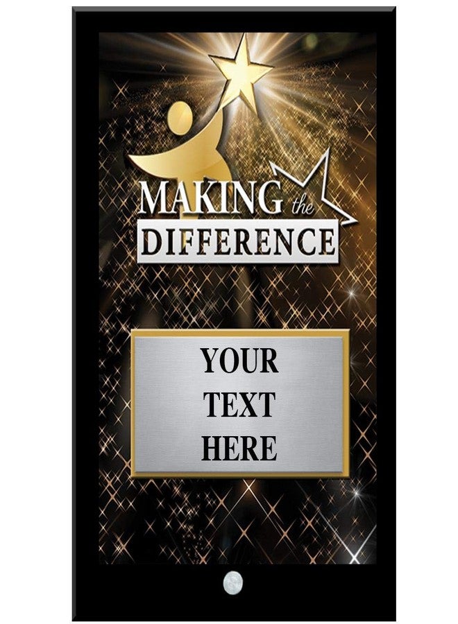 Crown Awards Making The Difference Plaque Award, Custom Service Recognition Trophy Plaque with Custom Engraving, Stands Up On Its Own Prime - Image 1