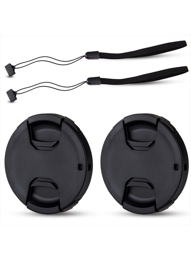 JJC 2 Pack JJC 82mm Front Lens Cap Cover with Deluxe Cap Keeper for Canon EF 24-70mm f2.8L, EF 16-35mm f2.8L, Nikon AF-S 24-70mm f2.8E ED VR, Sony FE 16-35mm f2.8 & Other Lenses with 82mm Filter Thread - Image 1