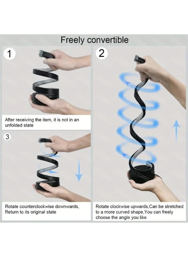 مصباح مكتب LED حلزوني بتصميم بسيط، قابل للتعتيم بثلاث درجات لونية، يعمل بمنفذ USB، باللون الأبيض - Image 4