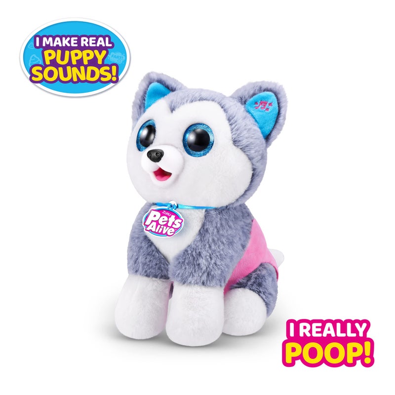 Pets Alive Pooping Puppies (Husky) by ZURU Surprise Puppy Plush, Ultra Soft Plushies, Interactive Toy Pets, Electronic Pet Puppy for Girls and Children - Image 2
