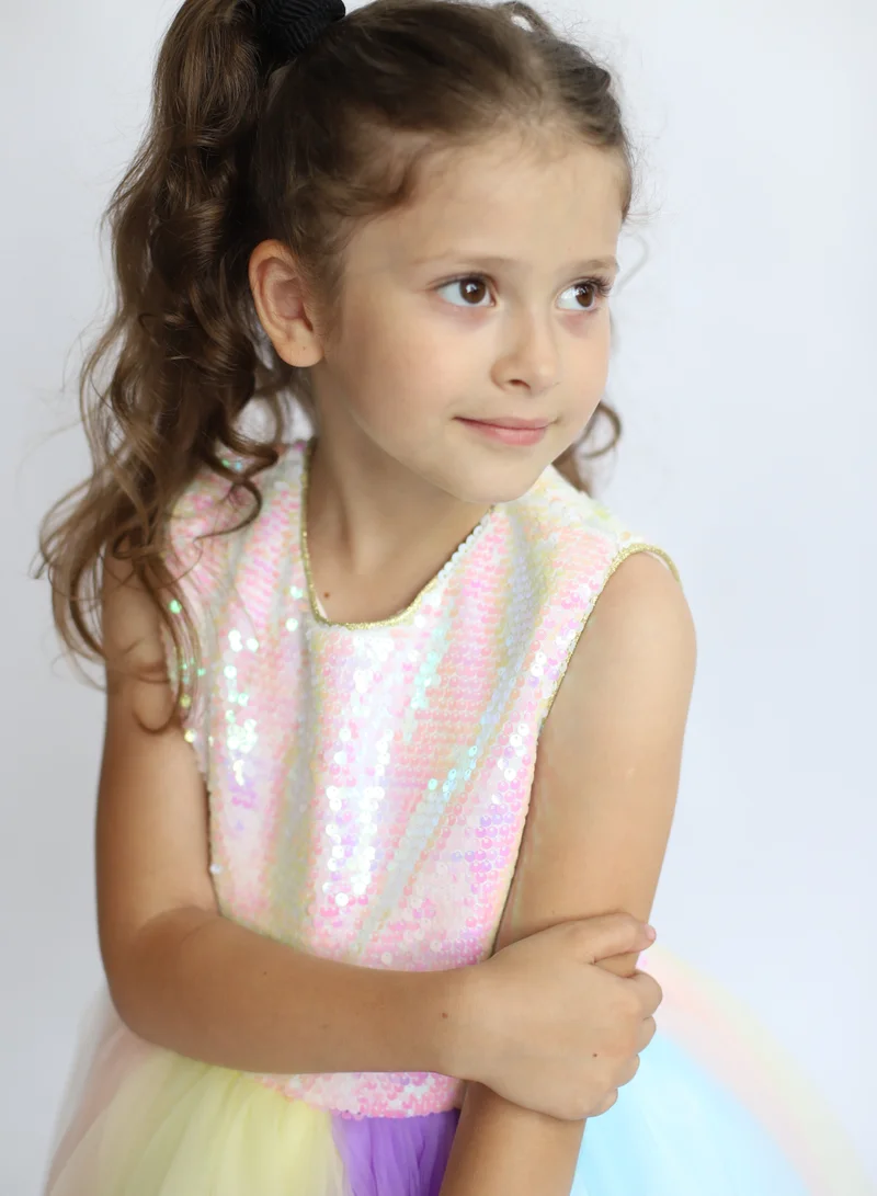 D'Daniela Rainbow Tulle Dress