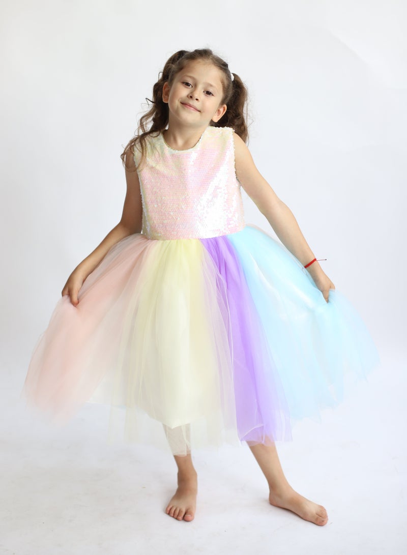 D'Daniela Rainbow Tulle Dress - Image 2