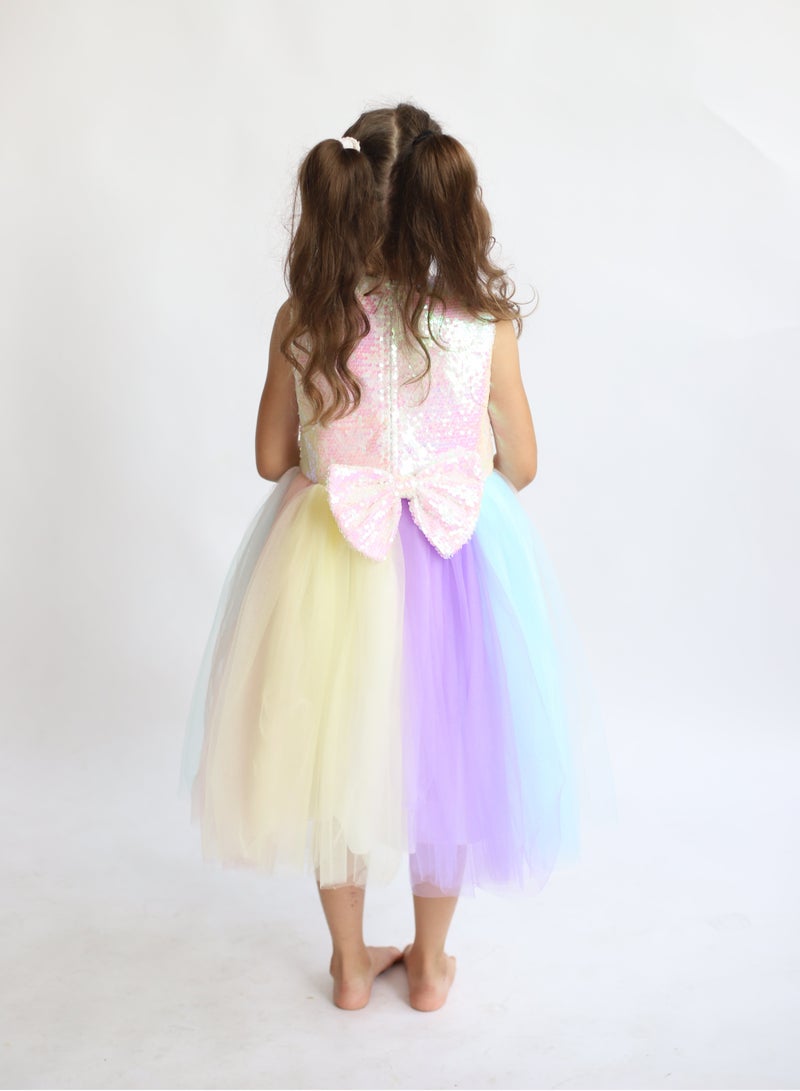 D'Daniela Rainbow Tulle Dress - Image 3