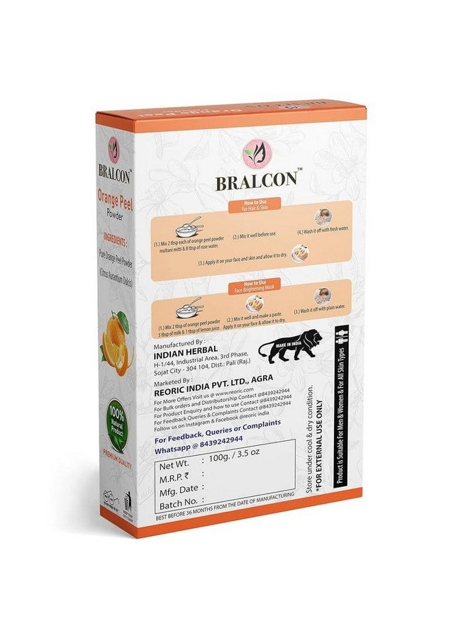 BRALCON Lemon Peel Powder, Orange Peel Powder Combo |For Face Masks, Skin Care| Face Pack, Glowing skin| Pack of 2 | 200gm - Image 2