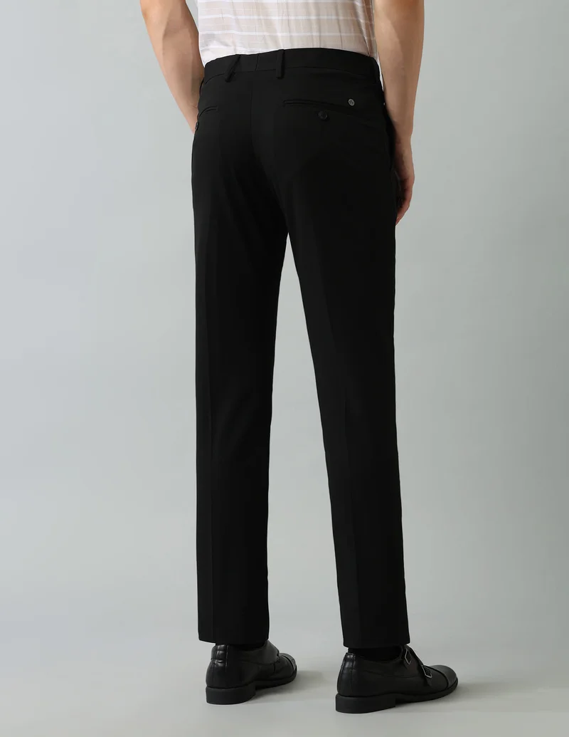 Arrow Black AutoFlex Regular Fit Trousers for Men | Best Price UAE