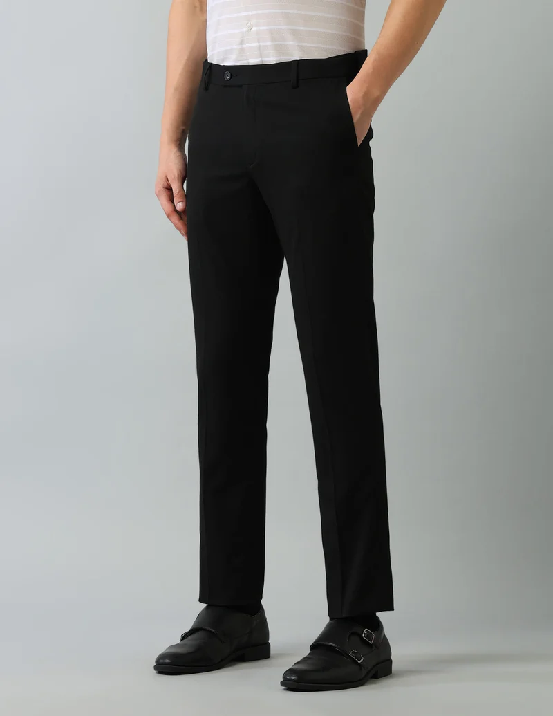 Arrow Black AutoFlex Regular Fit Trousers for Men | Best Price UAE