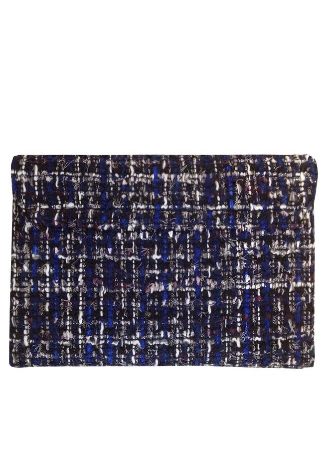 JNB Weaved Fabric Flat Clutch, Blue - Image 2
