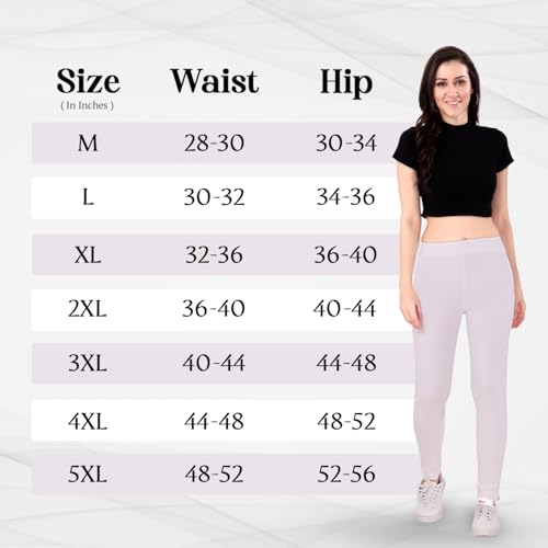 TRASA Ultra Soft Cotton Regular and Plus Stretchable Cotton Pants for Womens and Girls, White - L - Image 5