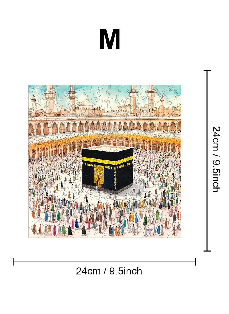 GALADUNE 200 pcs Jigsaws Puzzles for Adult & Kids Teens, Wooden Puzzles, DIY Educational Development Stress Relief Toys, Unique Ramadan Gift Souvenir, Arabia Style Home Decorations, Holy Kaaba Pattern  - Image 2