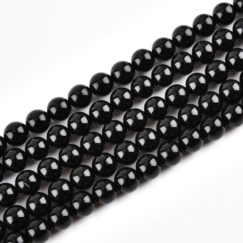 10mm Natural Black Onyx Beads Round Agate Gemstone Loose Beads for Jewelry Making 3638pcsstrand A