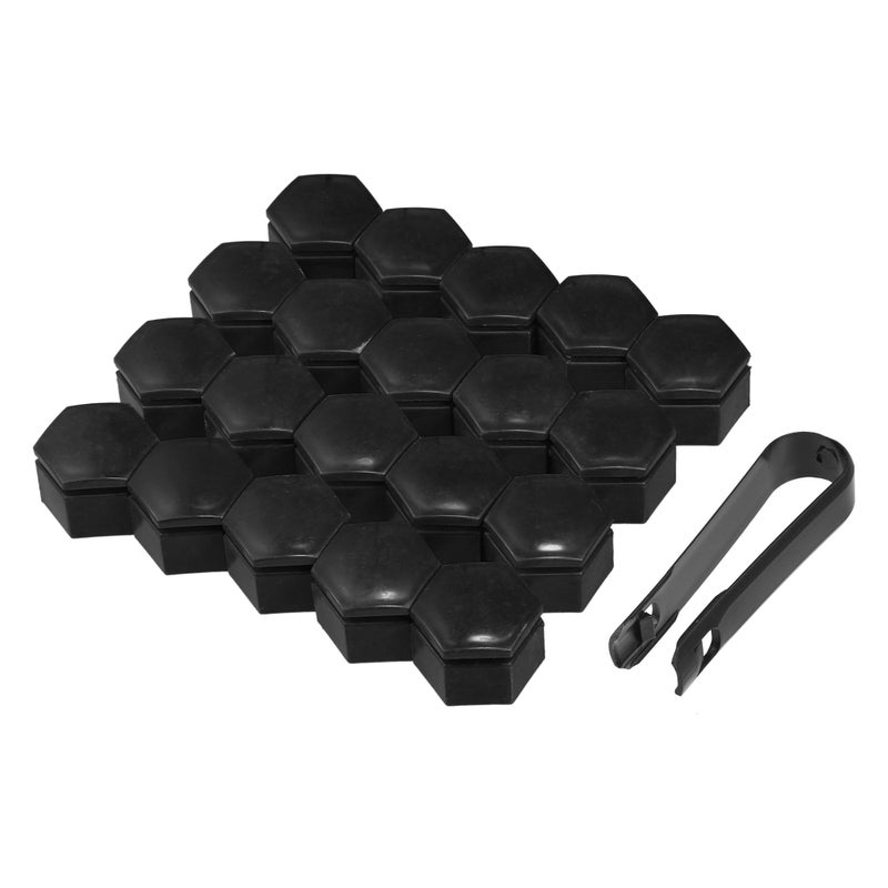 uxcell 20 قطعة غطاء صمولة العجلة لسيارة لاند روفر رينج روفر سبورت 20062013 لسيارة بويك ريجال 20152017 غطاء صمولة العجلة 22 مم أسود مضاد للخدش