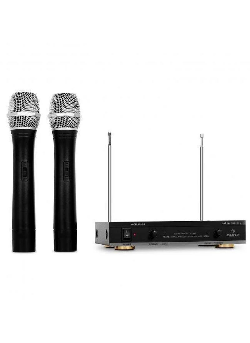 Generic - Auna Wireless Microphone System 2 Mics VHF Black - Image 1