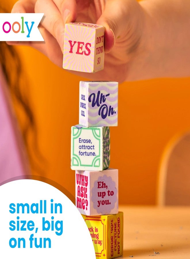 Ooly Feeling Lucky Erasers, Set of 5 Fun Dice-Shaped Erasers with Fun Messages, 1 Inch Each, Unique School Supplies for Kids, Classroom, and Desk Organization - Image 4