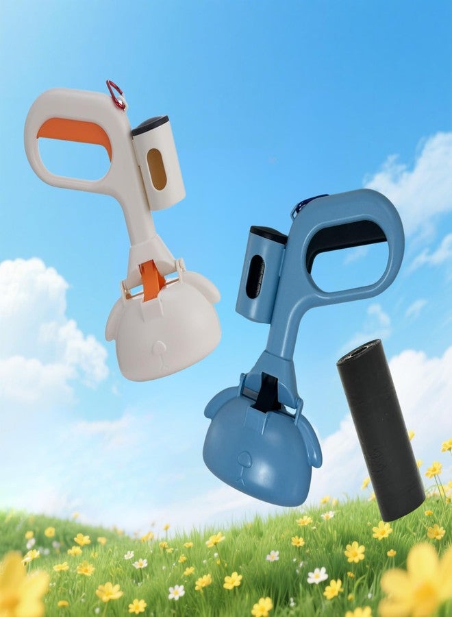 Yozuxan Off-White pet Poop Shovel Set | Easy to Carry, Light in Weight, for Pets to Clean Feces | with Bag and Carrying Clip | A Portable Tool Specially Designed for pet Owners. - Image 1