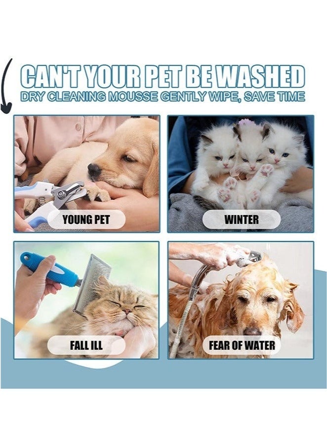 YEGBONG 60ml Waterless Cat and Dog Shampoo Pet Dry Shampoo Foam Cleaner Bath Grooming for Cat Kitten Dog Puppy No Rinse - Image 5