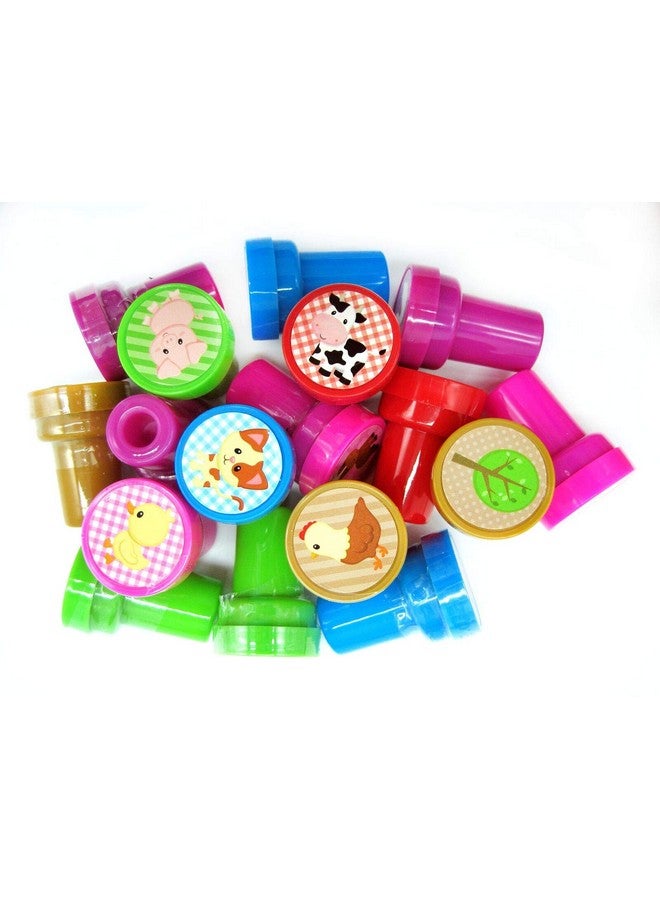 TINYMILLS Tiny Mills 24 Pcs Plastic Rubber Barnyard Farm Animals Stampers For Kids - Image 4