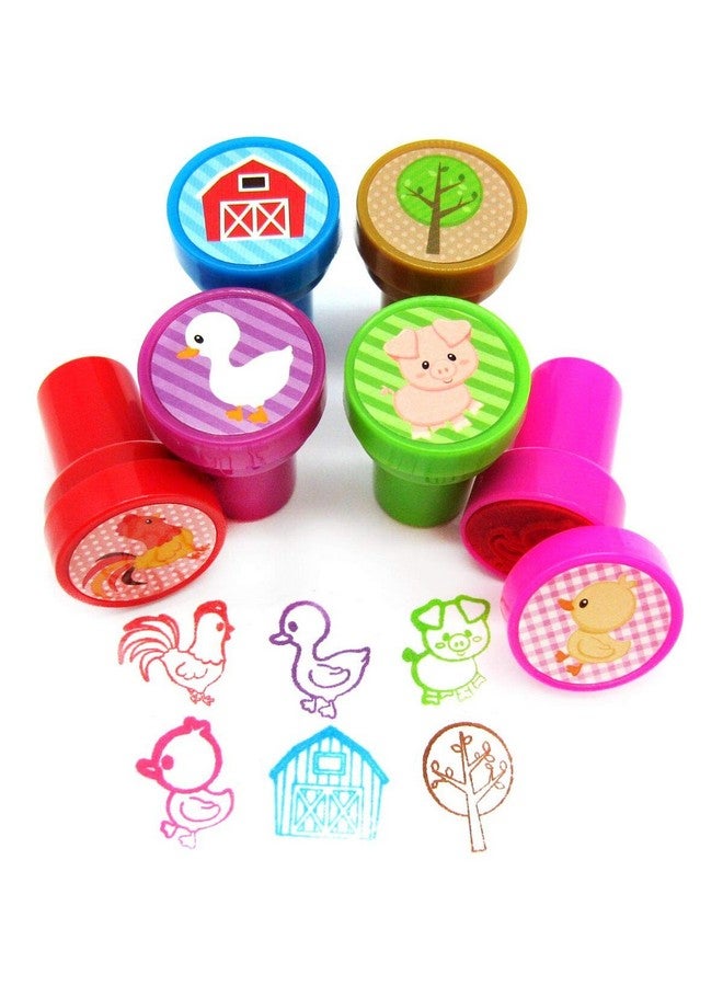 TINYMILLS Tiny Mills 24 Pcs Plastic Rubber Barnyard Farm Animals Stampers For Kids - Image 3