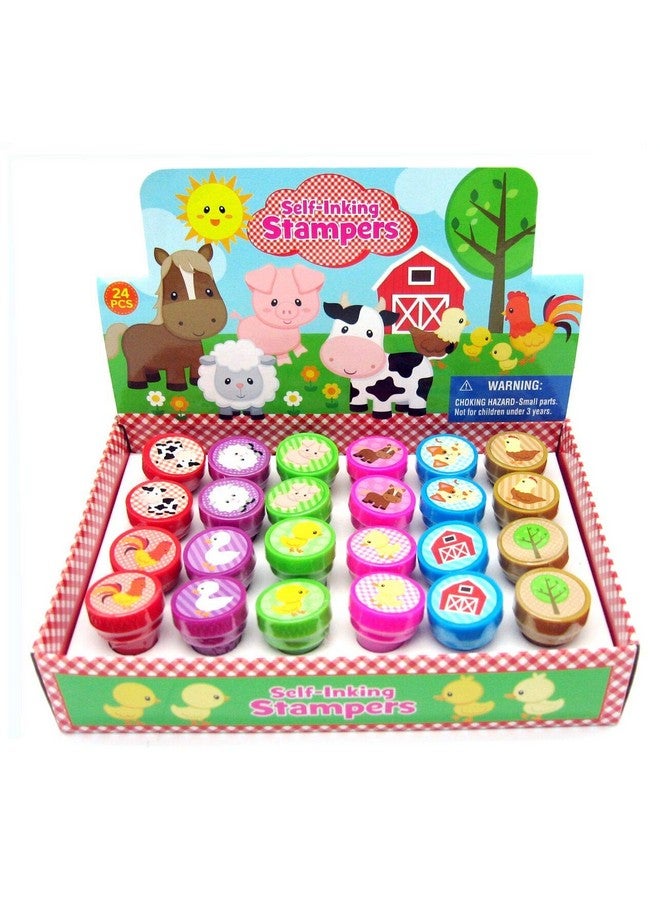 TINYMILLS Tiny Mills 24 Pcs Plastic Rubber Barnyard Farm Animals Stampers For Kids - Image 2