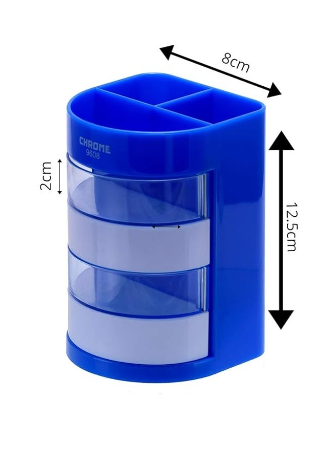 chrome Desk Director Pen Stand 9608 - Image 1