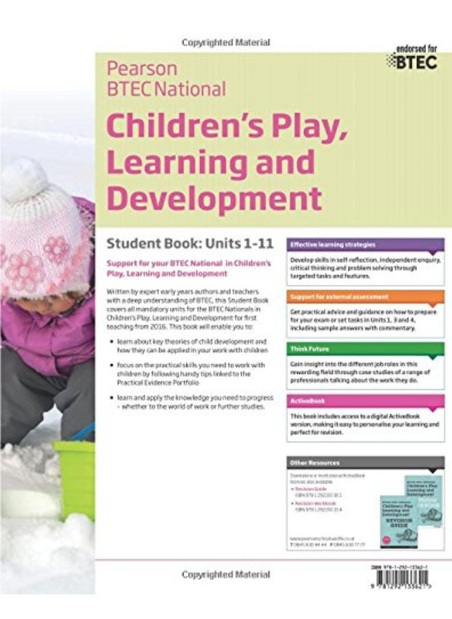 BTEC National Children's Play, Learning and Development Student Book: For the 2016 specifications  - Image 1