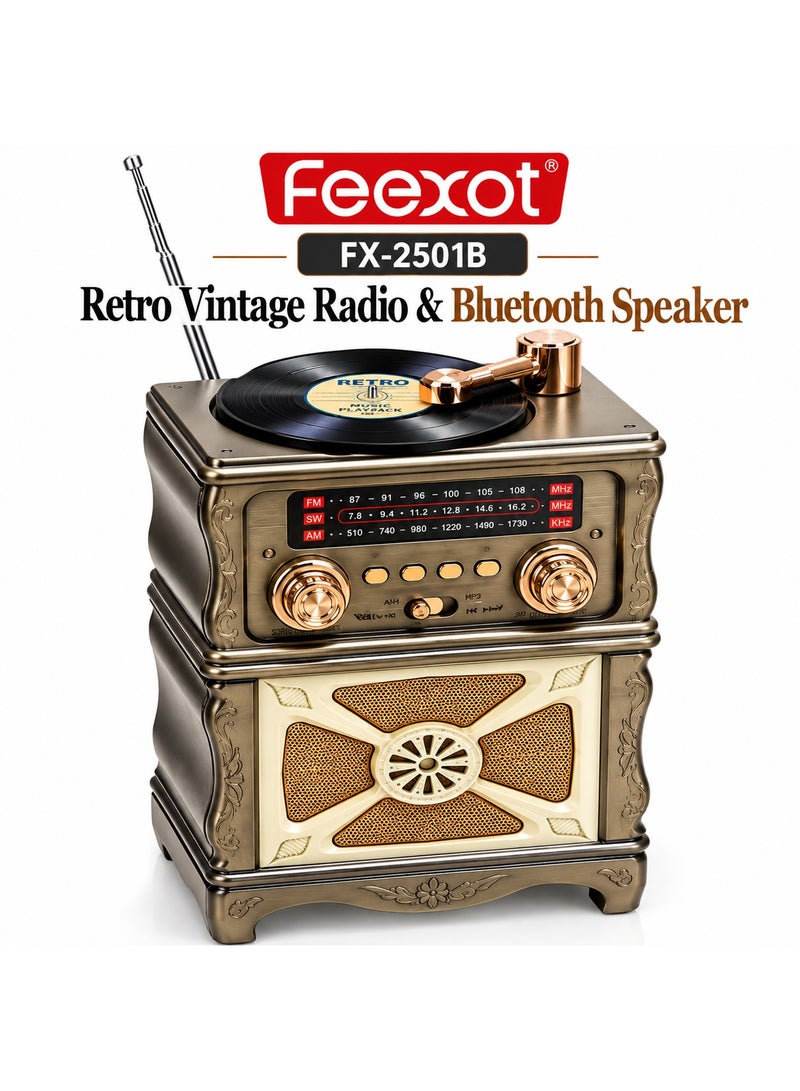 Feexot FX-2501B Retro Vintage Radio Decorative Ornament, Classic Tabletop Home Decor, Living Room & Office Decoration - Image 2