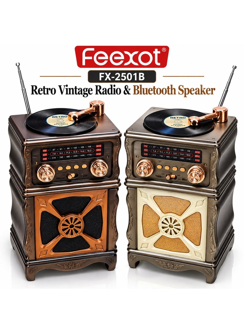 Feexot FX-2501B Retro Vintage Radio Decorative Ornament, Classic Tabletop Home Decor, Living Room & Office Decoration - Image 3